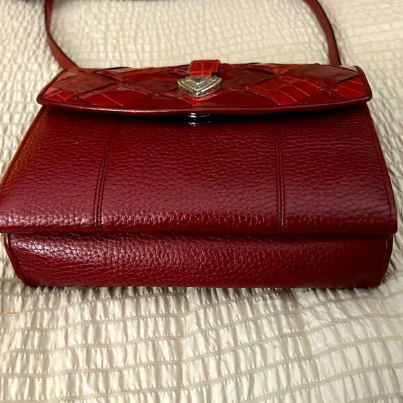 Brighton Red Leather crossbody wallet Bag - Picture 7 of 12